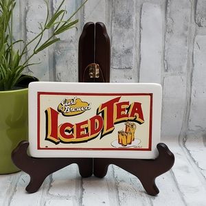 Vintage Just Brewed Iced Tea Ceramic Wall Plaque
